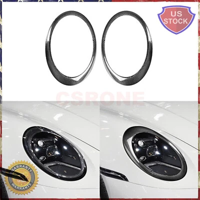 1 par de embellecedores de marco de faros para Porsche 911 997 GT3 2005-2010 fibra de carbono Foto 1 de 4