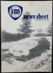 Lancia News Sheet Club Magazines, Issue 294, October 1992, Lancia Motor Club - Picture 1 of 6