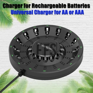 Powerowl Round Charger For Rechargeable Batteries For AA & AAA NiMH Solar NiCD🔋 - Picture 1 of 5