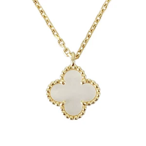 Van Cleef & Arpels Sweet Alhambra Pendant Yellow gold shell Necklace - Picture 1 of 13