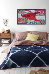 VINTAGE TAPESTRY INDIAN BOHEMIAN ART WALL ART PATCHWORK WALL HANGING RUNNER - Picture 1 of 6