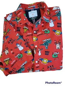 Camisa de Navidad Ricky Singh Denim & Flower para hombre grande Joy To World Holiday - Imagen 1 de 6