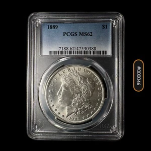 1889-P Morgan Silver Dollar - $1 - Certified Collection Coin - PCGS MS62 - #46 - Picture 1 of 2