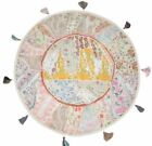 18" Floor Cushion Traditional Patchwork Throw Pillow Cover Embroidered Decor