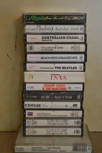 Audio Cassettes Beatles,ACDC,Elton John,INXS & More 1970's/80's x14 - Picture 1 of 5