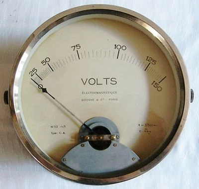 ANCIEN VOLTMETRE ELECTROMAGNETIQUE SIGOGNE & Cie PARIS - Photo 1/4