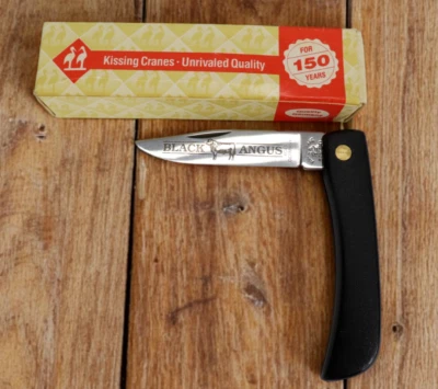 Vintage Kissing Crane Rostfrei Black Angus Folding Pocket Knife KC43 Germany - Image 1 of 4