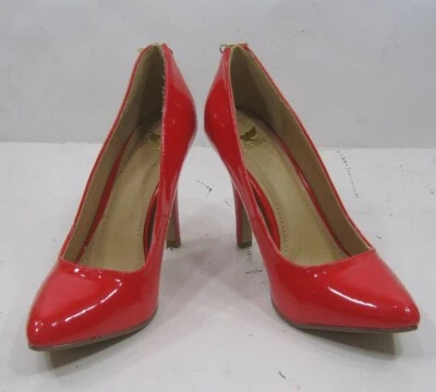 Rojo 4.5" Alto Tacón de Aguja Puntera Punta Zapatos Mujer Talla 9 Foto 1 de 4
