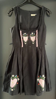 Damen Trachten Dirndl ärmellos schwarz mit Stickerei ca. Gr. 38 v. C&A - Bild 1 von 4