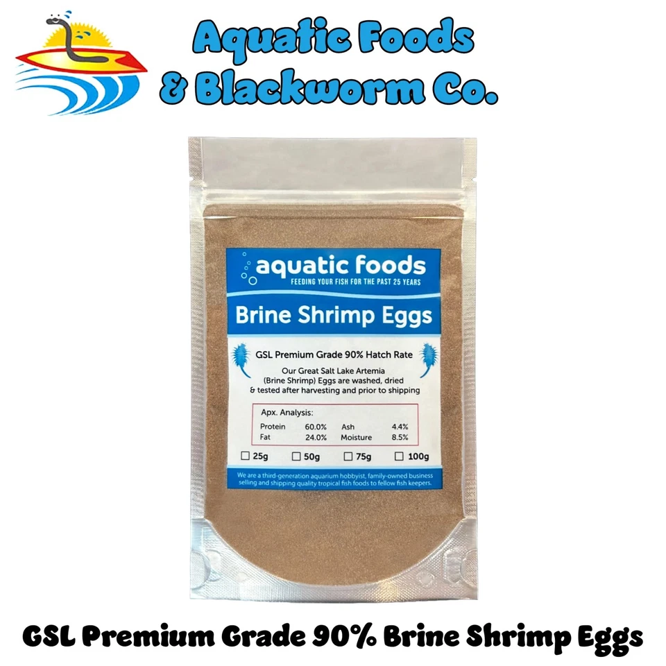 Brine Shrimp Eggs, Premium Grade 90% Hatch, Great Salt Lake (Artemia Cysts) Eggs - Image 1 of 4