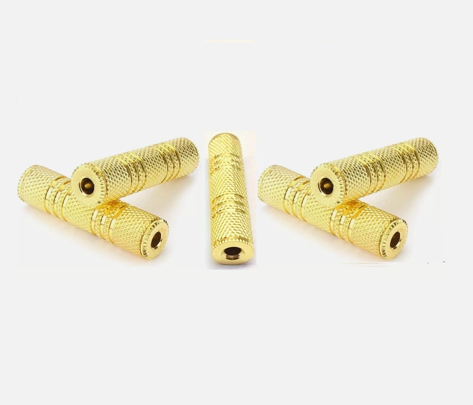 3.5mm Female to Female Audio Adapters Gold-Plated Durable Metal Shell (5-Pack) - Image 1 of 1