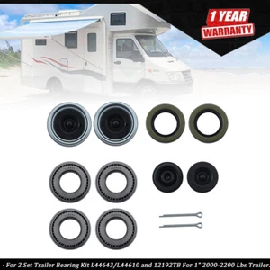 2 Set Trailer Bearing Kit L44643/L44610 and 12192TB For 1" 2000-2200 Lbs Trailer - Picture 1 of 10