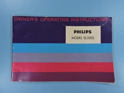 Grabadora de cinta de casete Philips vintage modelo EL3302 manual de operación del propietario Foto 1 de 4