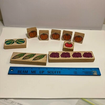 Sesame Street Farm Set - Vegetables - Wooden Blocks - Partial Set - Image 1 of 4