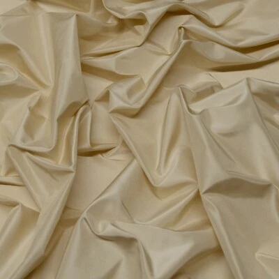 Ecru White Iridescent 100% Silk Taffeta Fabric, 54" Wide, By The Yard (TS-7027) - Image 1 of 3