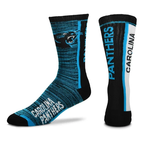 Carolina Panthers Socks Crew Length Large Size Mens 10-13 Shoe NEW Vertical Cover