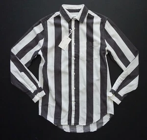 Gant Rugger Shirt Nwt $145 Block Stripe Graphite Gray White 344947 Oxford Small - Picture 1 of 4