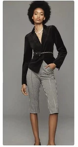 Maeve by Anthropologie Gingham Caprihose Größe 0 schwarz-weiß Slips - Bild 1 von 11