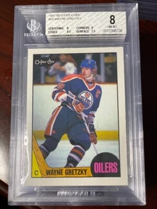 1987 -88 O-pee-chee #53 Wayne Gretzky BGS 8 NM-MT Last Oilers Card - Picture 1 of 8
