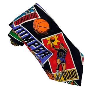 100% Silk Handmade Basketball Atlas Design By Addiction USA inc. Tie - Picture 1 of 19