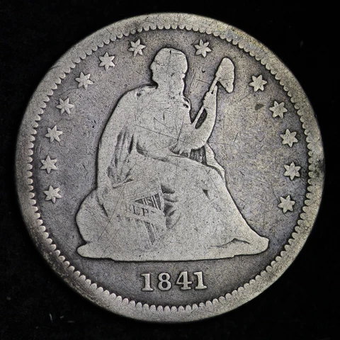 1841-O Seated Silver Quarter CHOICE FINE FREE SHIPPING SEM W44 Cover