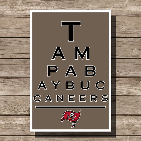 Tampa Bay Buccaneers Poster Sports NFL Football Eyechart Art Print 12x16" Cover