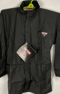 First Gear Mens  Black Reflective Rain Jacket  Size Medium 46x31” New - Image 1 of 4