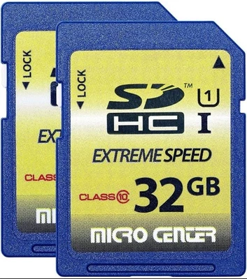 (2 Pack) 32GB Class 10 SDHC Flash Memory Card SD Card by Micro Center   - Image 1 of 4