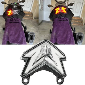 Rear Tail Light Brake Turn Signals Clear LED For Kawasaki Z800 Z125 Pro 2013-24 - Picture 1 of 14