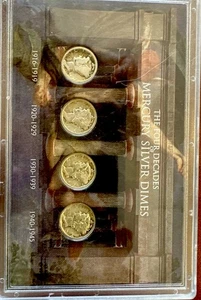 FOUR DECADES OF MERCURY SILVER DIMES--TEENS-TWENTIES-THIRTIES-FORTIES 4 COIN SET - Picture 1 of 2