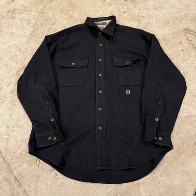 Vintage Tommy Hilfiger Lã Flanela Pesado Masculino Grande Brasão  - Imagem 1 de 4