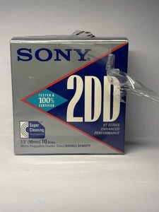 Sony MFD-2DD 3.5 Inch Micro Floppydisk Double Density 10 Pack IBM open box - Afbeelding 1 van 3