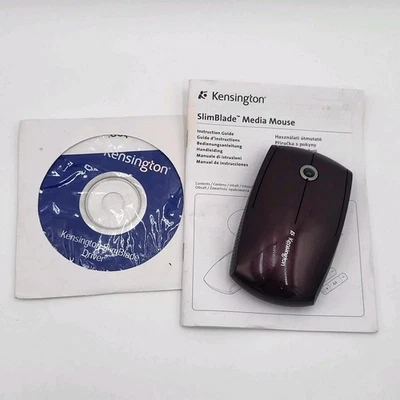Kensington Slimblade Media Wireless Laser Mouse K72282 w/ Receiver Tested Works - Image 1 of 4
