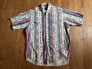 VTG Wrangler Shirt Cowboy Cut X Long Tails Aztec Western Men’s 17.5 L-XL - Picture 1 of 8