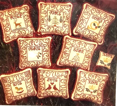 Blue Ribbon Designs RED LETTER ORNAMENTS - 8 Different Ornament Patterns - Image 1 of 3