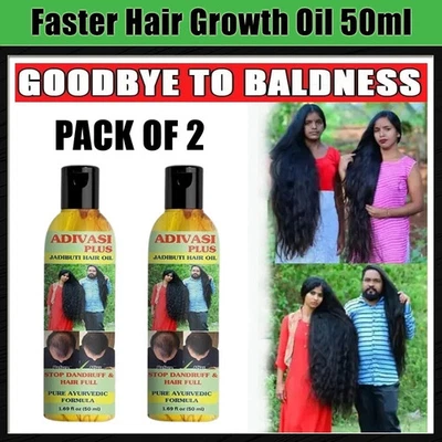 Hair Growth Serum:- Hair Growth Thickening Product - Hair Loss Treatments 2x50ml - Image 1 of 4