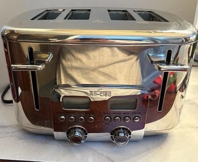 All Clad 4 Slice Toaster TJ824 Stainless Steel 1800 Watt 6 Settings - Image 1 of 4