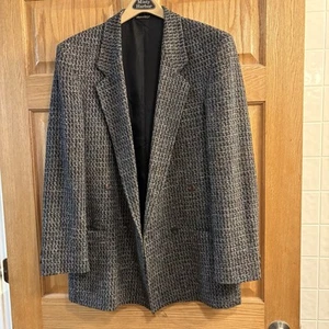Vintage Levi Strauss Sevens Tweed Blazer Jacket Double-Breasted Sport Coat 40L - Picture 1 of 9