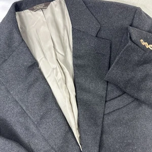 PAUL STUART 100% Cashmere Blazer Mens 42 Reg Single Breasted Gray Sport Coat - Picture 1 of 7