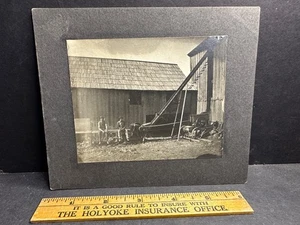 Card Photo "Cutting Ensilage" with early Engine, Make & Break? Vt. Farm Conveyor - Foto 1 di 7