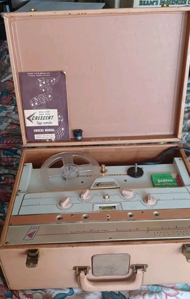 1950 年代 CRESCENT 774 REEL TO REEL 音频磁带录音机 播放器 未测试 已售出 — 第 1/4 张图片