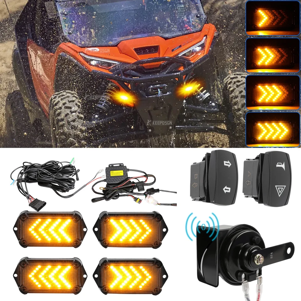 Señales de giro LED UTV + bocina + interruptores basculantes para CF MOTO Zforce Z10-4 950 800 500 Foto 1 de 4