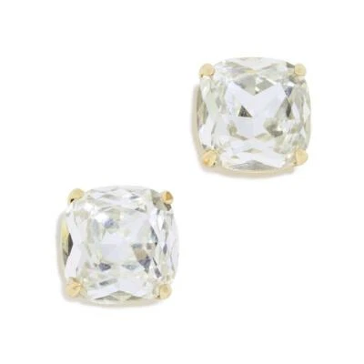 NWT KATE SPADE SQUARE STUD EARRINGS $38 CLEAR GOLD - Image 1 of 4