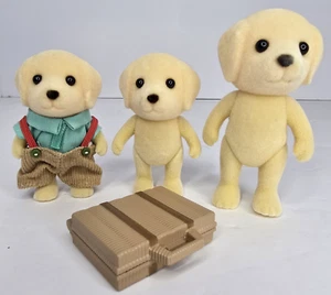 Calico Critters Sylvanian Yellow Labrador Family Lot Of 3, Briefcase - Picture 1 of 9