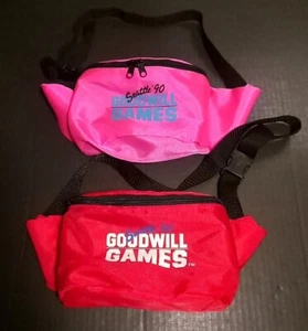 Marsupio vintage Goodwill Games anni 90 Seattle Washington rosso e rosa - Foto 1 di 7