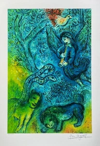 Marc Chagall MAGIC FLUTE Limited Edition Facsimile Signed Giclee Art 24" x 16" - Picture 1 of 7