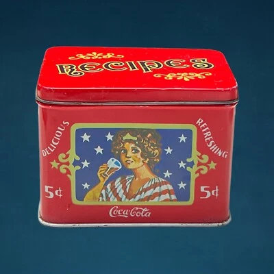 Coca Cola Coke Vintage Tin Recipe Box Tin Vintage - Image 1 of 4