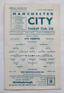 MANCHESTER CITY RESERVES v WEST BROMWICH ALBION RESERVES 63/64 9/11/1963 (R3516) - Picture 1 of 2