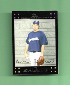 2007 Topps PEPSI Card # P185 BEN SHEETS MILWAUKEE BREWERS SHARP!