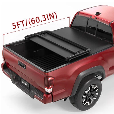 5FT Soft Tri-Fold Bed Cover Tonneau Cover for 2016-2023 Toyota Tacoma Truck Bed - Image 1 of 4